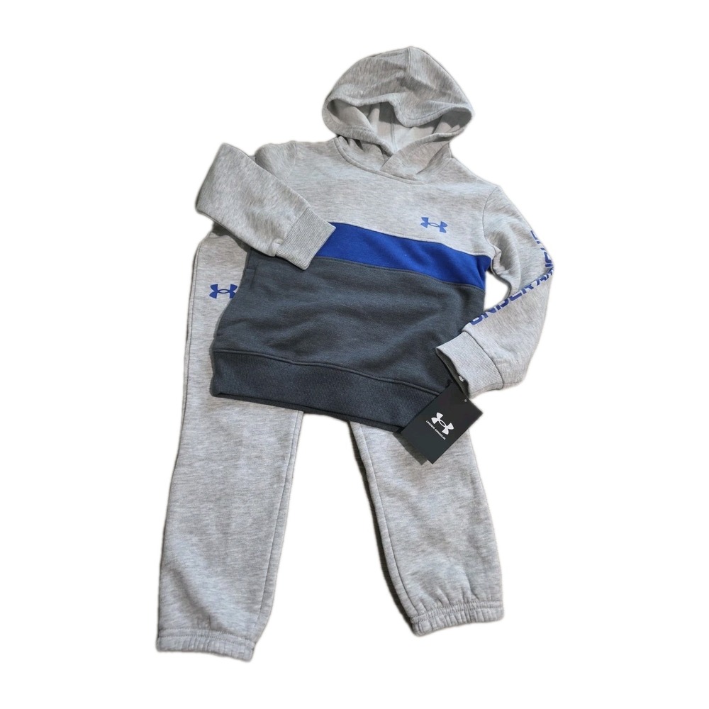 UNDER ARMOUR Boy Hoodie Sweatshirt and Joggers Pants Outfit 2-Piece Set Size 4